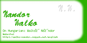 nandor walko business card